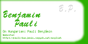 benjamin pauli business card