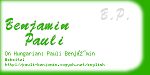benjamin pauli business card